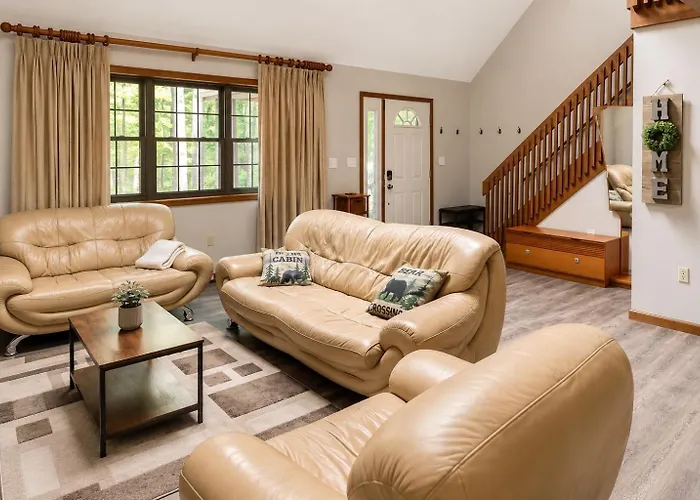 Pocono Retreat Family Home With Hot Tub Deck Sunroom Outdoor Pool Big Bass Lake Larsen Lake Gouldsboro Clifton Township